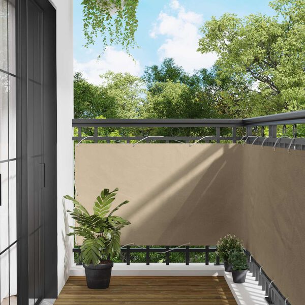 vidaXL &Eacute;cran de balcon Beige 100 x 200 cm Tissu Oxford