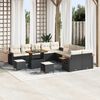 vidaXL Ensemble de canap&eacute; de jardin 17 pcs Noir et Cr&egrave;me polyrotin