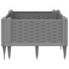 vidaXL Jardini&egrave;re avec piquets gris clair 42,5x42,5x28,5 cm PP