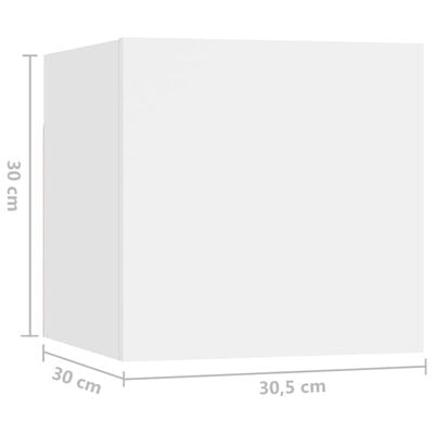 vidaXL Tables de chevet 2 pcs Blanc 30,5x30x30 cm Aggloméré