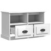 vidaXL Meuble TV blanc brillant 80x35x50 cm bois d'ing&eacute;nierie