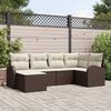 vidaXL Ensemble de canapé de jardin 6 pcs Marron Poly rotin