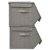 vidaXL Bo&icirc;tes de rangement empilables avec couvercle 8 pcs Tissu Gris
