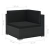 vidaXL Salon de jardin 6 pcs avec coussins r&eacute;sine tress&eacute;e noir