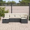 vidaXL Ensemble de Canap&eacute;s avec coussin Noir et Cr&egrave;me polyrotin