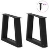 vidaXL Pieds de table basse en forme de V, 2 pi&egrave;ces, noir, 40 x (30-31,3) cm, acier