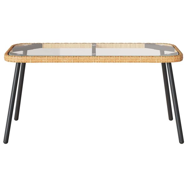 vidaXL Ensemble de salle &agrave; manger pour jardin 2 pcs Naturel polyrotin