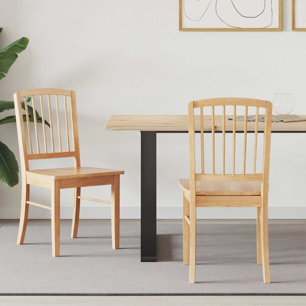 vidaXL Chaises de salle &agrave; manger 2 pcs Naturel 50 x 52,5 x 91 cm