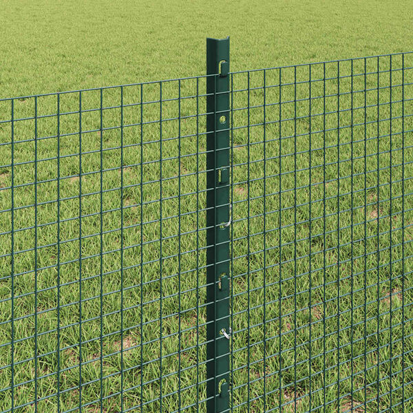vidaXL Cl&ocirc;ture avec poteau Vert 0,6 x 50 m Acier et PVC