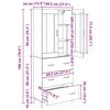vidaXL Haut Armoire 2 pcs Ch&ecirc;ne artisanal Bois d'ing&eacute;nierie