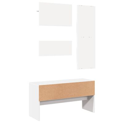 vidaXL Ensemble de meubles de couloir 4 pcs blanc bois d'ingénierie