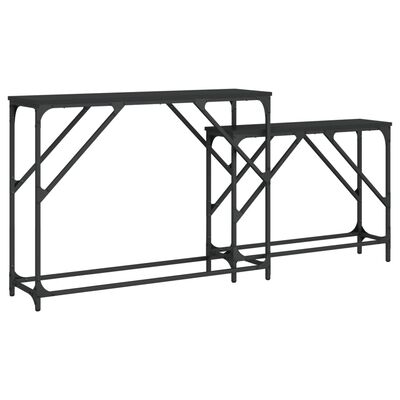 vidaXL Tables console gigognes 2 pcs noir bois d'ingénierie