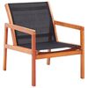 vidaXL Chaise de jardin Noir Bois d'eucalyptus solide et textil&egrave;ne