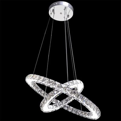 Lampe en crystal suspendu à LED en Double Anneau 23,6 W