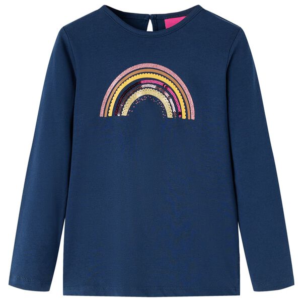 T-shirt enfants &agrave; manches longues bleu marine 104