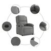 vidaXL Fauteuil inclinable &eacute;lectrique Gris fonc&eacute; Tissu