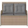 vidaXL Banc de jardin avec coussin Beige Poly rotin