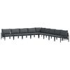 vidaXL Ensemble de canap&eacute; de jardin avec coussin 9 pcs Noir Acier