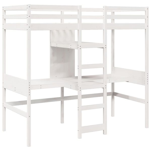 vidaXL Cadre de lit superposé sans matelas blanc 75x190 cm pin massif