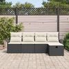 vidaXL Ensemble de canap&eacute; de jardin avec coussin 5 pcs Noir Poly rotin