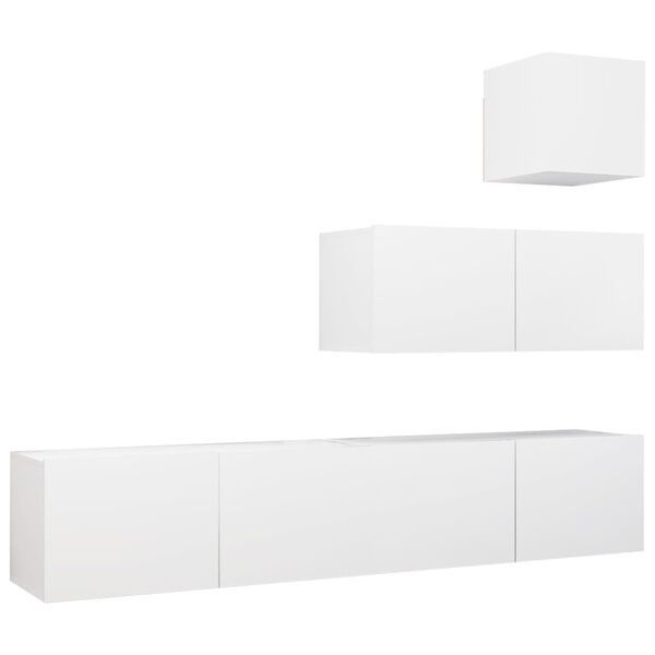 vidaXL Ensemble de meubles TV 4 pcs Blanc Bois d'ing&eacute;nierie