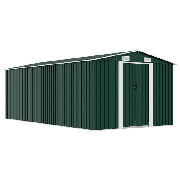 vidaXL Abri de jardin 257x489x181 cm M&eacute;tal Vert