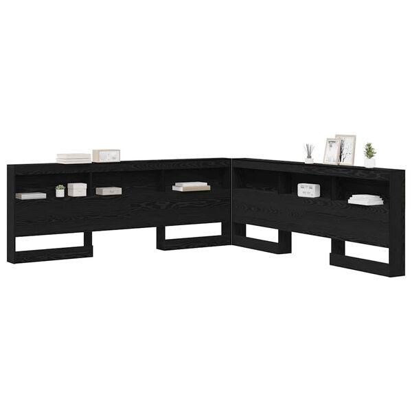 vidaXL T&ecirc;te de lit de rangement Ch&ecirc;ne noir 200 cm Bois d'ing&eacute;nierie