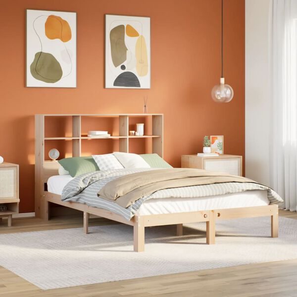 vidaXL Lit biblioth&egrave;que sans matelas 160x200 cm bois massif de pin