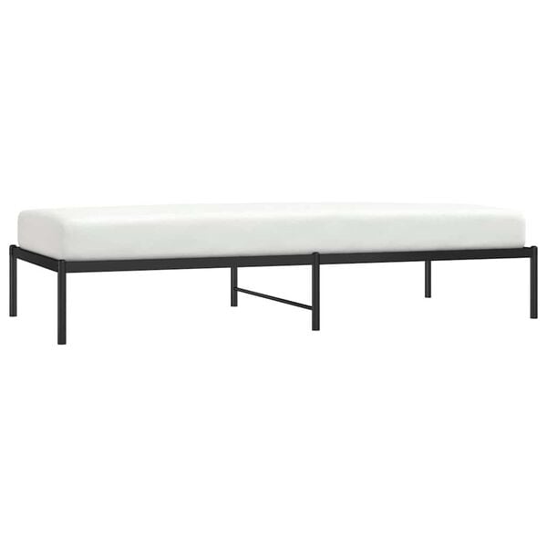 vidaXL Cadre de lit m&eacute;tal sans matelas noir 90x200 cm