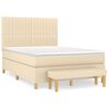 vidaXL Sommier &agrave; lattes de lit avec matelas Cr&egrave;me 140x190 cm Tissu
