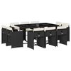 vidaXL Ensemble &agrave; manger de jardin 11 pcs coussins noir r&eacute;sine tress&eacute;e
