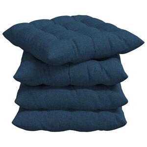 vidaXL Coussins de si&egrave;ge 2 pcs Bleu 40 x 40 x 6 cm tissu