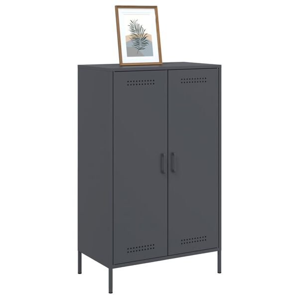 vidaXL Buffet haut anthracite 68x39x113 cm acier