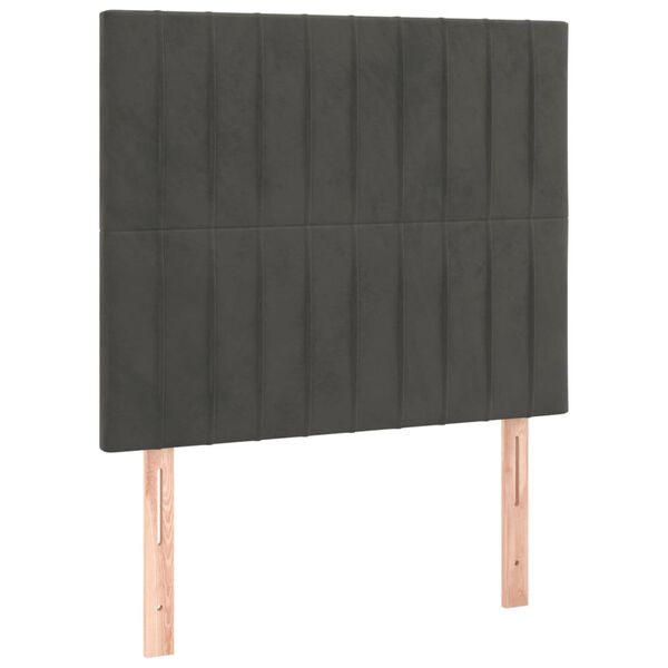 vidaXL T&ecirc;te de lit &agrave; LED Gris fonc&eacute; 100x5x118/128 cm Velours
