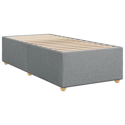 vidaXL Sommier à lattes de lit avec matelas Gris clair 90x200 cm Tissu