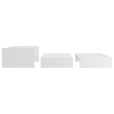 vidaXL Set tables basses gigognes blanc bois d'ingénierie
