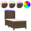 vidaXL Sommier &agrave; lattes de lit matelas et LED Marron fonc&eacute; 100x200cm