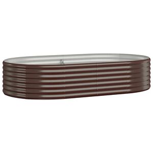 vidaXL Lit sur&eacute;lev&eacute; de jardin Acier galvanis&eacute; marron