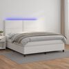 vidaXL Sommier &agrave; lattes de lit avec matelas et LED Blanc 160x200 cm
