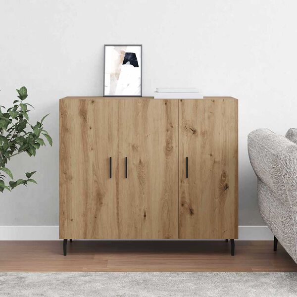 vidaXL Buffet Ch&ecirc;ne artisanal 90 x 34 x 80 cm Bois d'ing&eacute;nierie