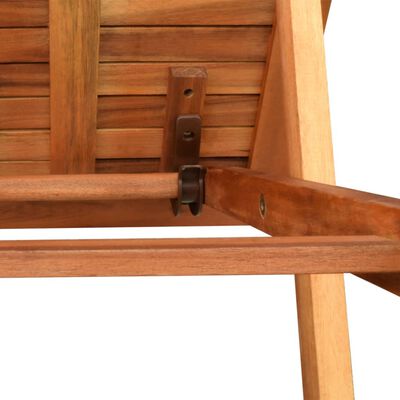 vidaXL Chaise longue avec table d'appoint Bois d'acacia solide