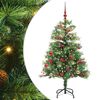vidaXL Sapin de No&euml;l artificiel 150 LED Blanc chaud PVC et m&eacute;tal Vert