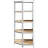vidaXL &Eacute;tag&egrave;re d'angle Argent&eacute; 90 x 90 x 198 cm Bois d'ing&eacute;nierie