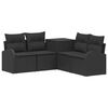 vidaXL Ensemble de Canap&eacute;s 5 pc Noir Rattan synth&eacute;tique et acier