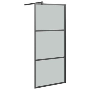 vidaXL Paroi de douche 80x195 cm Verre ESG fonc&eacute; Noir