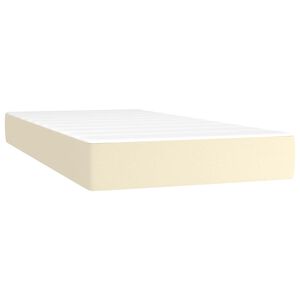 vidaXL Matelas de lit &agrave; ressorts ensach&eacute;s fermet&eacute; moyenne Cr&egrave;me 80x200x20cm Similicuir