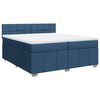 vidaXL Sommier &agrave; lattes de lit avec matelas Bleu 200x200 cm Tissu