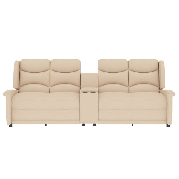 vidaXL Fauteuil de massage inclinable et porte-gobelet 4 places cr&egrave;me