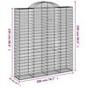vidaXL Paniers &agrave; gabions arqu&eacute;s 10 pcs 200x50x220/240 cm Fer galvanis&eacute;