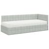 vidaXL Cadre de lit d'angle avec matelas 2 pcs Gris clair Velours